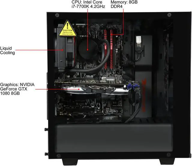 Alt view image 4 of 10 - iBUYPOWER Desktop PC Chimera NE003i Intel Core i7 7th Gen 7700K (4.20 GHz) 16 GB DDR4 2 TB HDD 240 GB SSD NVIDIA GeForce GTX 1080 Windows 10 Home 64-Bit