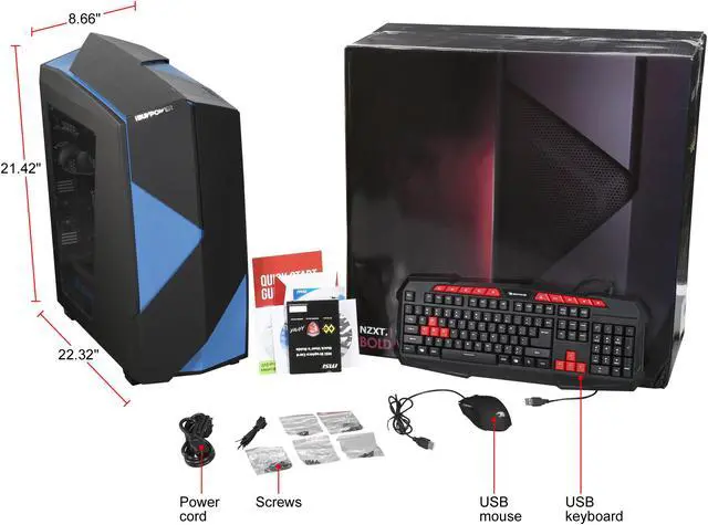 Alt view image 9 of 9 - iBUYPOWER Desktop PC NE2202NA AMD FX-Series FX-8320 16GB DDR3 2TB HDD 120GB SSD GeForce GTX 1060 Windows 10 Home 64-Bit