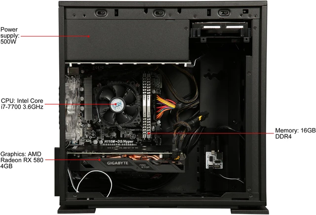 Ibuypower Radeon 7700 iBUYPOWER Desktop Computer NE5150AEB Intel Core i7-7700 16GB DDR4 2TB ...