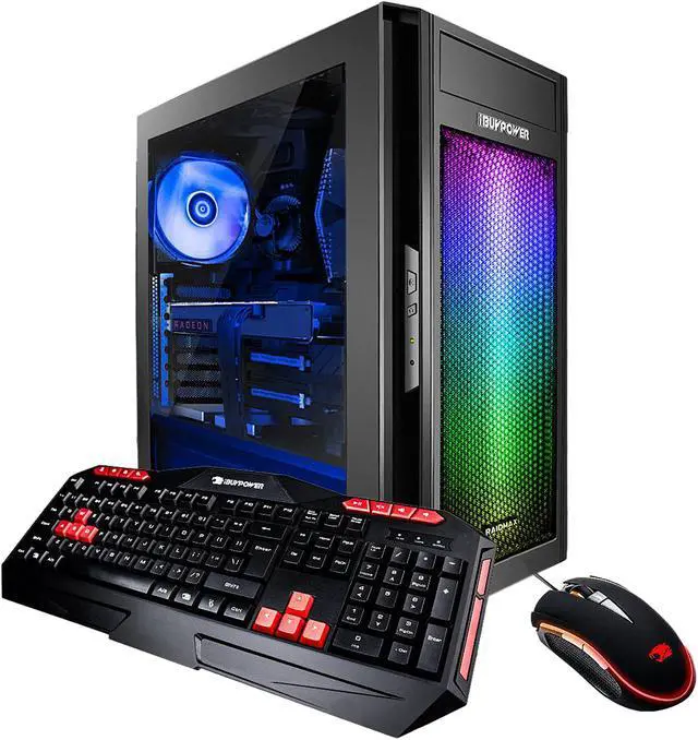 Main image of iBUYPOWER Gaming Desktop AlphaBR15X56 AMD Ryzen 5 1500X 8GB DDR4 1TB HDD 120GB SSD AMD Radeon RX 560 Windows 10 Home 64-Bit