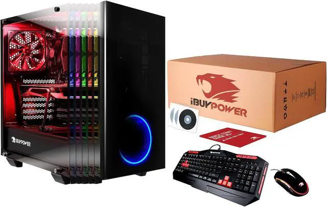 Alt view image 4 of 4 - iBUYPOWER Desktop Computer View21 028a AMD Ryzen 7 1800X 8GB DDR4 1TB HDD AMD Radeon RX 580 Windows 10 Home 64-bit