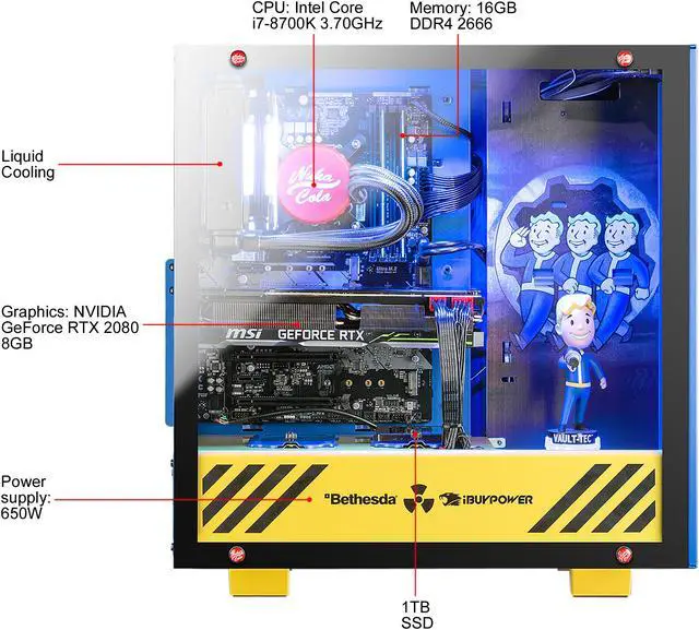 Alt view image 15 of 15 - iBUYPOWER Gaming Desktop Special Edition Gaming Desktop iBP SE Fallout Pro Intel Core i7-8700K 16GB DDR4 1TB SSD GeForce RTX 2080 Windows 10 Home 64-bit