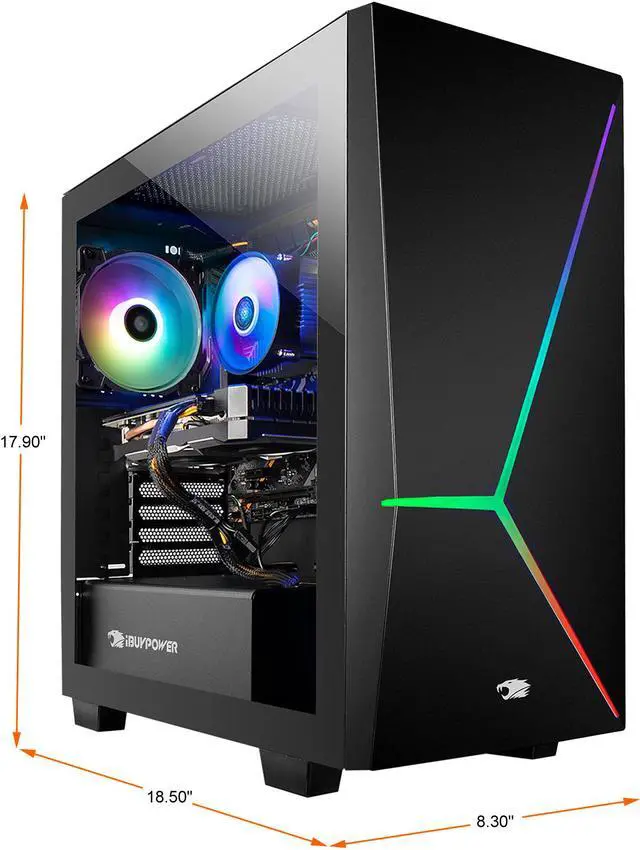 Alt view image 3 of 10 - iBUYPOWER Slate 4 163A - AMD Ryzen 5 3600 - Radeon RX 580 - 16 GB DDR4 - 1 TB HDD - 240 GB SATA SSD - Windows 10 Home - Gaming Desktop