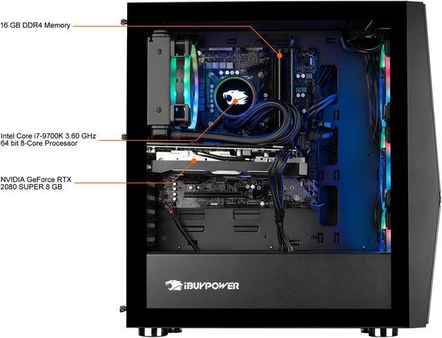 Alt view image 5 of 7 - iBUYPOWER Gaming Desktop PB-BB973-RB Intel Core i7-9700K 16GB DDR4 1TB HDD 480GB SSD GeForce RTX 2080 SUPER Windows 10 Home 64-bit
