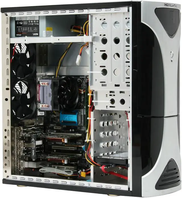 Alt view image 13 of 20 - CyberpowerPC Desktop PC Gamer Infinity 8300 Intel Core 2 Duo E6850 2GB DDR2 500GB HDD Dual NVIDIA GeForce 8600 GT Windows Vista Home Premium 64-bit