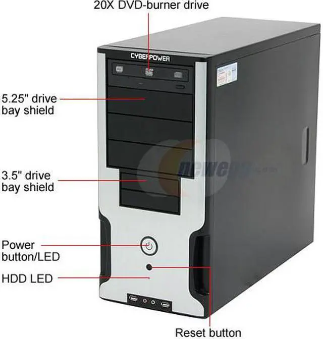 Alt view image 2 of 17 - CyberpowerPC Desktop PC Gamer Ultra 5210 5200+ 1GB DDR2 250GB HDD NVIDIA GeForce 8400 GS Windows Vista Home Premium