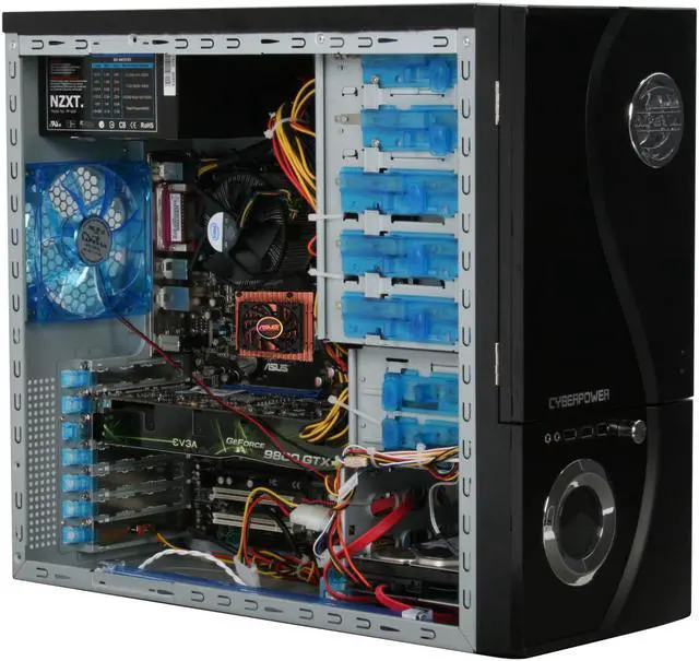 Alt view image 12 of 19 - CyberpowerPC Desktop PC Gamer Infinity 7516 Intel Core 2 Quad Q9300 4GB DDR2 500GB HDD NVIDIA GeForce 9800 GTX+ Windows Vista Home Premium 64-bit