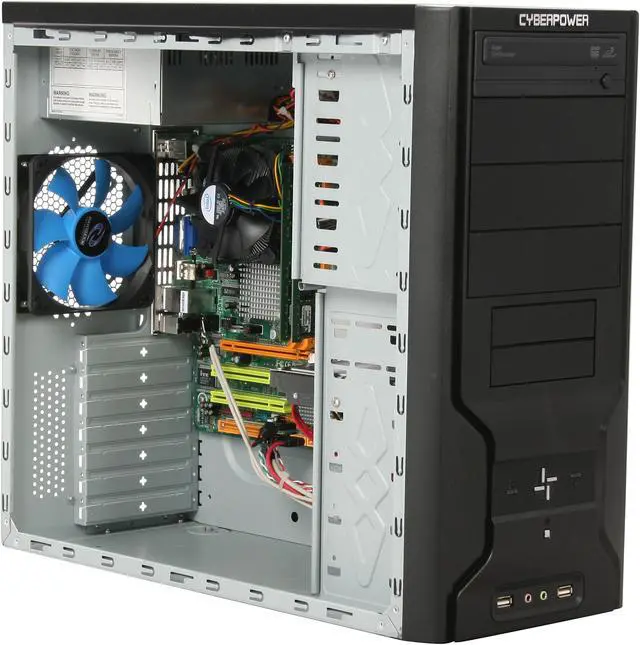 Alt view image 12 of 18 - CyberpowerPC Desktop PC Gamer Infinity 6320 Intel Core 2 Duo E8400 4GB DDR2 250GB HDD Intel GMA 3100 Windows Vista Home Premium 64-Bit