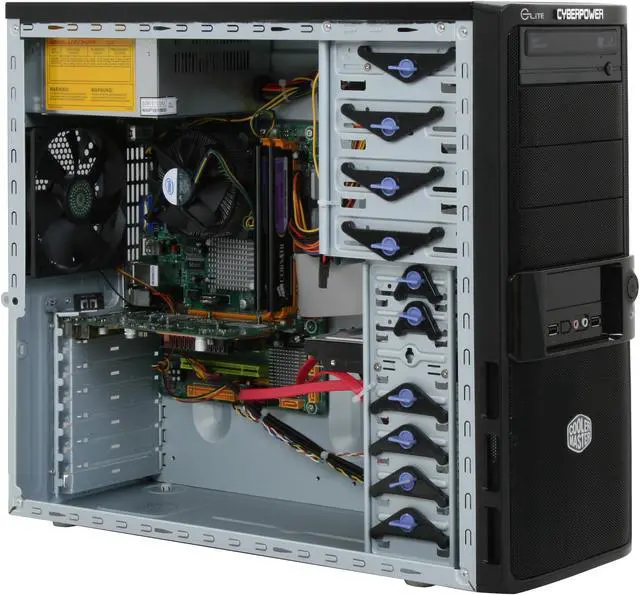 Alt view image 12 of 19 - CyberpowerPC Desktop PC Gamer Infinity 6322 Intel Core 2 Quad Q6600 4GB DDR2 250GB HDD NVIDIA GeForce 9500 GT Windows Vista Home Premium 64-bit