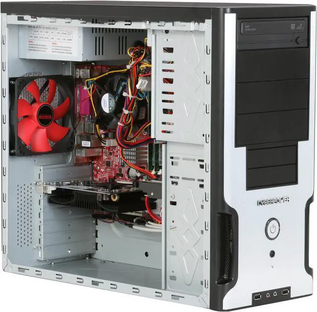 Alt view image 12 of 19 - CyberpowerPC Desktop PC Gamer Infinity 3310 Intel Core 2 Quad Q8200 4GB DDR2 500GB HDD NVIDIA GeForce 9500 GT Windows Vista Home Premium 64-bit