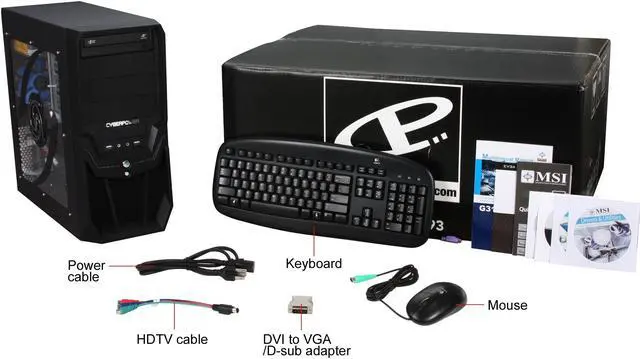 Alt view image 10 of 10 - CyberpowerPC Desktop PC Gamer Infinity 7519 Intel Core 2 Quad Q8400 4GB DDR2 500GB HDD NVIDIA GeForce 9800 GT Windows Vista Home Premium 64-bit