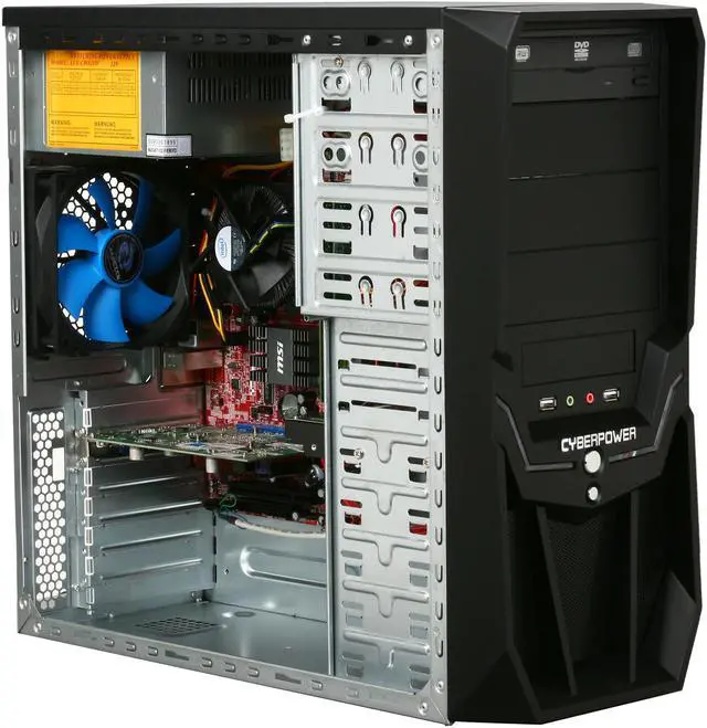 Alt view image 7 of 9 - CyberpowerPC Desktop PC Gamer Infinity 3315 Intel Core 2 Quad Q8200 4GB DDR2 500GB HDD NVIDIA GeForce GT 220 Windows 7 Home Premium 64-Bit