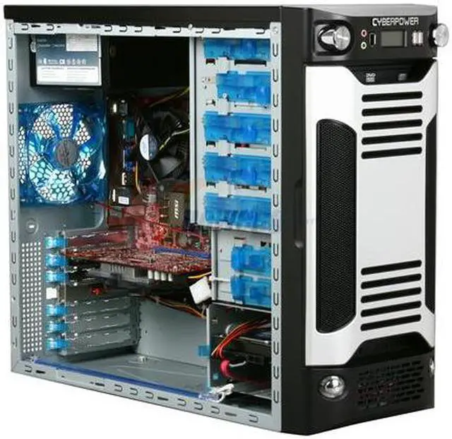 Alt view image 7 of 9 - CyberpowerPC Desktop PC Gamer Infinity 6201 Intel Core 2 Quad Q8200 4GB DDR2 500GB HDD ATI Radeon HD 4850 Windows 7 Home Premium 64-bit