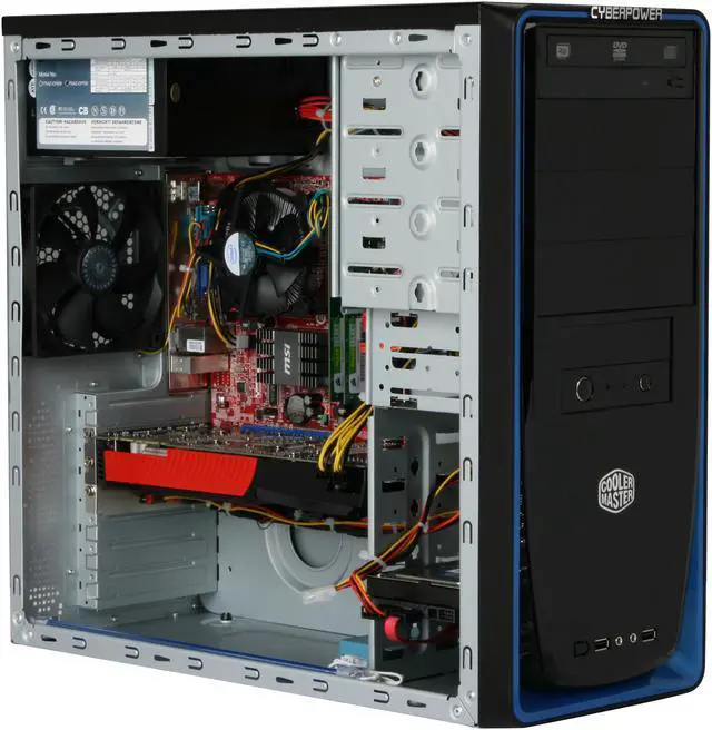 Alt view image 7 of 9 - CyberpowerPC Desktop PC Gamer Infinity 6315 Intel Core 2 Duo E8400 4GB DDR2 500GB HDD NVIDIA GeForce GTX 260 Windows 7 Home Premium 64-bit