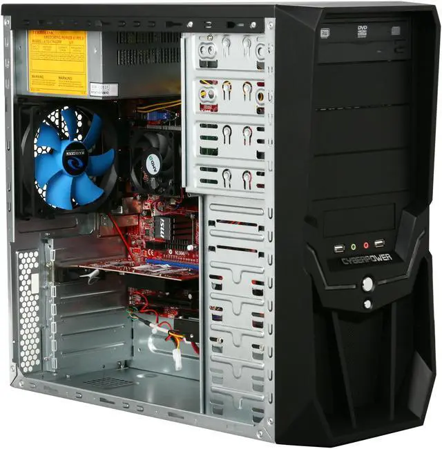 Alt view image 7 of 9 - CyberpowerPC Desktop PC Gamer Ultra 2038 AMD Athlon II X4 630 4GB DDR2 500GB HDD NVIDIA GeForce G210 Windows 7 Home Premium 64-Bit