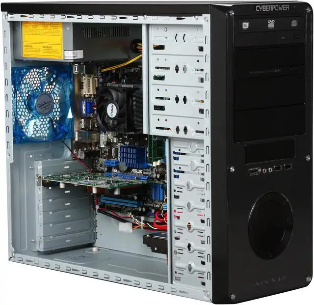 Alt view image 7 of 9 - CyberpowerPC Desktop PC Gamer Ultra 2040 AMD Phenom II X4 945 4GB DDR3 500GB HDD NVIDIA GeForce GT 220 Windows 7 Home Premium 64-Bit