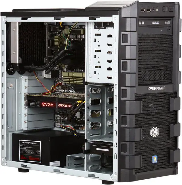 Alt view image 7 of 10 - CyberpowerPC Desktop PC Gamer Xtreme 1094LQ Intel Core i7-960 12GB DDR3 1TB HDD NVIDIA GeForce GTX 570 Windows 7 Home Premium 64-bit