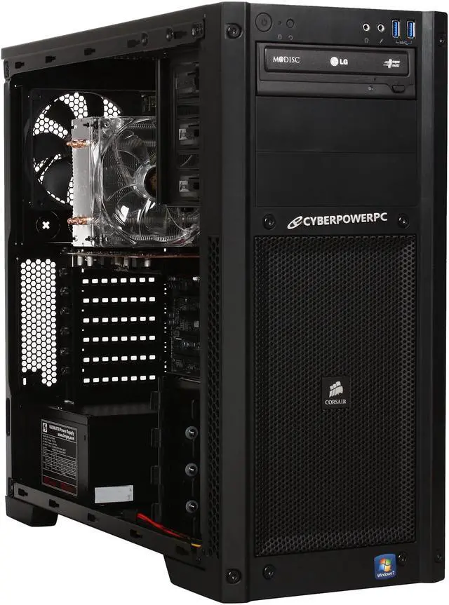 Alt view image 7 of 9 - CyberpowerPC Desktop PC Gamer FTW 2005 Intel Core i7-3820 8GB DDR3 1TB HDD AMD Radeon HD 7750 1GB PCI-e Graphics Windows 7 Home Premium 64-Bit