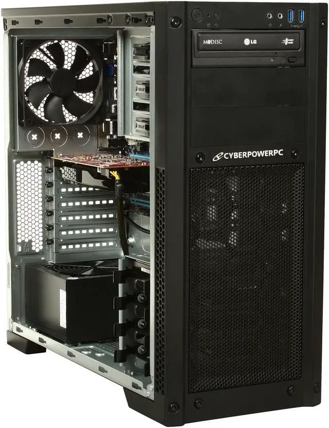 Alt view image 7 of 9 - CyberpowerPC Desktop PC Gamer Xtreme 1337 Intel Core i7-3770K 8GB DDR3 1TB HDD AMD Radeon HD 7770 1GB PCI-e Graphics Windows 7 Home Premium 64-Bit