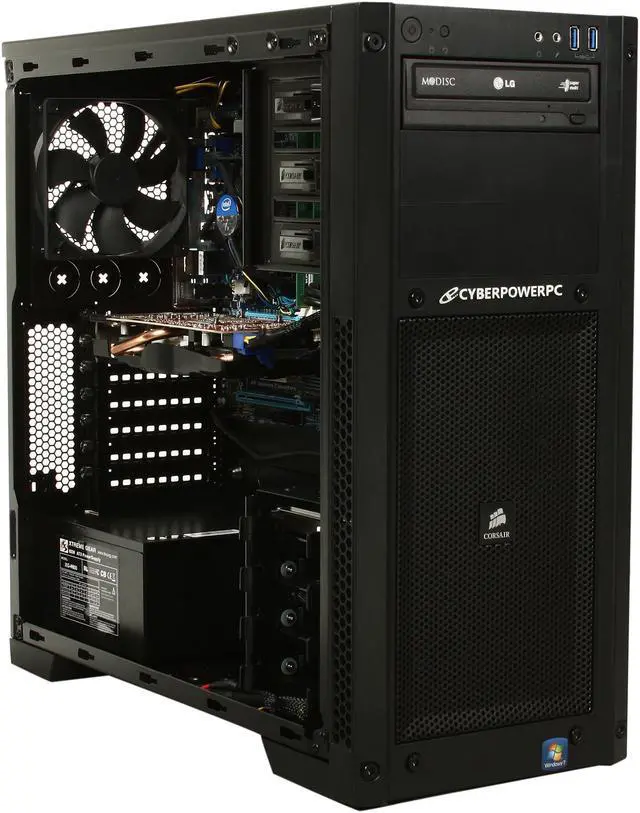 Alt view image 7 of 9 - CyberpowerPC Desktop PC Gamer Xtreme 1342 Intel Core i5-3570K 8GB DDR3 1TB HDD AMD Radeon HD 7850 2GB PCI-e Graphics Windows 7 Home Premium 64-Bit