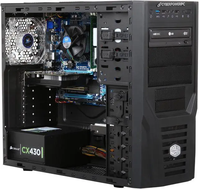 Alt view image 7 of 10 - CyberpowerPC Desktop PC Gamer Xtreme 1350 Intel Core i7-3770 8GB DDR3 1TB HDD NVIDIA GeForce GT 640 2GB Windows 7 Home Premium 64-Bit