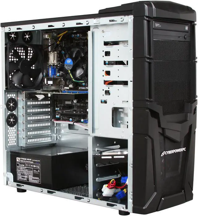 Alt view image 7 of 10 - CyberpowerPC Desktop PC Gamer Xtreme 1347 Intel Core i5-3570K 8GB DDR3 1TB HDD Nvidia Geforce GT 620 2GB Windows 8 64 bit