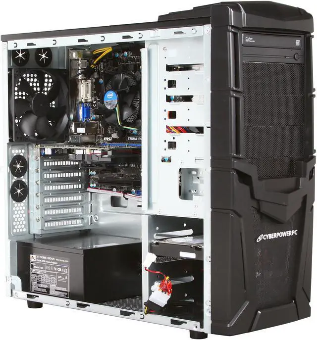 Alt view image 7 of 10 - CyberpowerPC Desktop PC Gamer Xtreme 1348 Intel Core i7-3770K 16GB DDR3 2TB HDD AMD Radeon HD 7750 2GB Windows 8 64-Bit