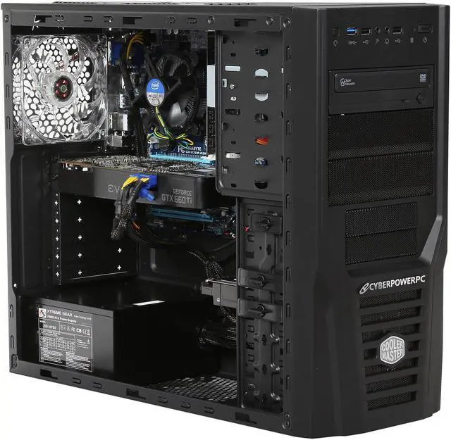 Alt view image 7 of 10 - CyberpowerPC Desktop PC Gamer Xtreme 1379 Intel Core i5-3570K 8GB DDR3 2TB HDD NVIDIA GeForce GTX 660 Ti 2GB Windows 8 64-Bit
