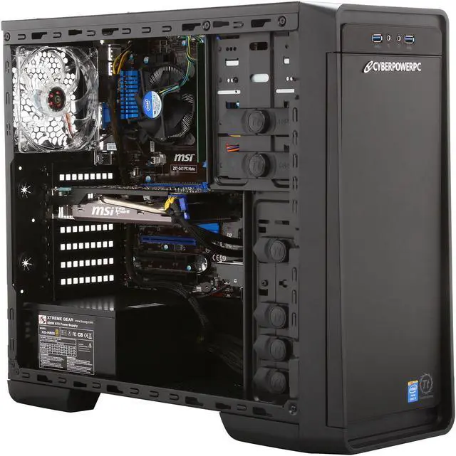 Alt view image 8 of 11 - CyberpowerPC Desktop PC Gamer Xtreme H300 Intel Core i7-4770K 8GB DDR3 2TB HDD NVIDIA Geforce GTX 660 2GB Windows 8.1 64-Bit