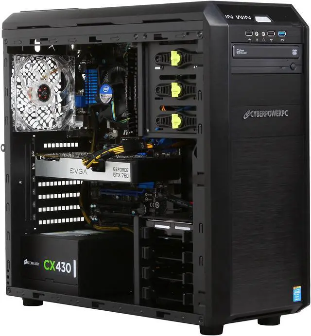 Alt view image 7 of 10 - CyberpowerPC Desktop PC Stealth Ronin 200 Intel Core i5-4570 8GB DDR3 2TB HDD NVIDIA GeForce GTX 760 2GB Windows 7 Home Premium 64-Bit