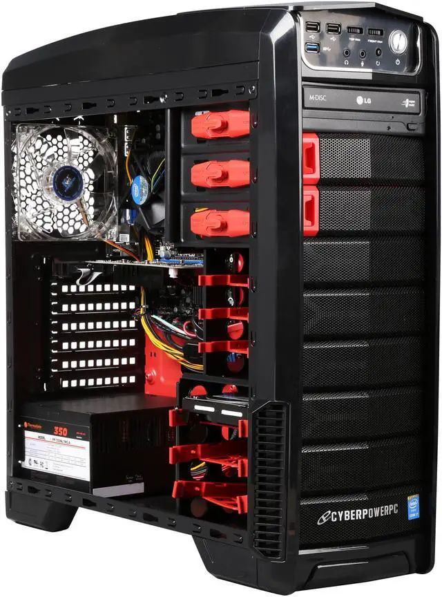 Alt view image 7 of 10 - CyberpowerPC Desktop PC Gamer Xtreme H710 Intel Core i7-4790K 8GB DDR3 2TB HDD AMD Radeon R7 250 2GB Windows 10 Home 64-bit