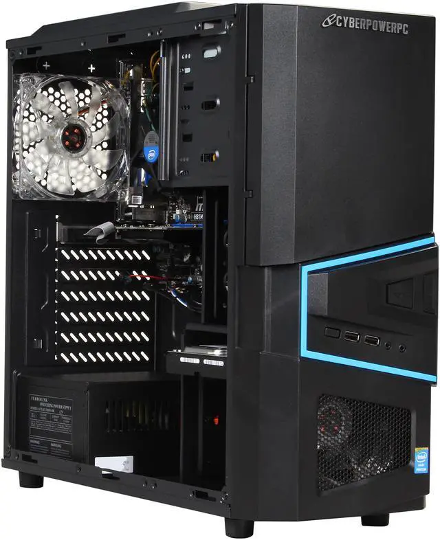 Alt view image 7 of 10 - CyberpowerPC Desktop PC Gamer Xtreme H125 Intel Pentium G3240 8GB DDR3 500GB HDD NVIDIA GeForce GT 610 1GB Windows 7 Home Premium 64-Bit