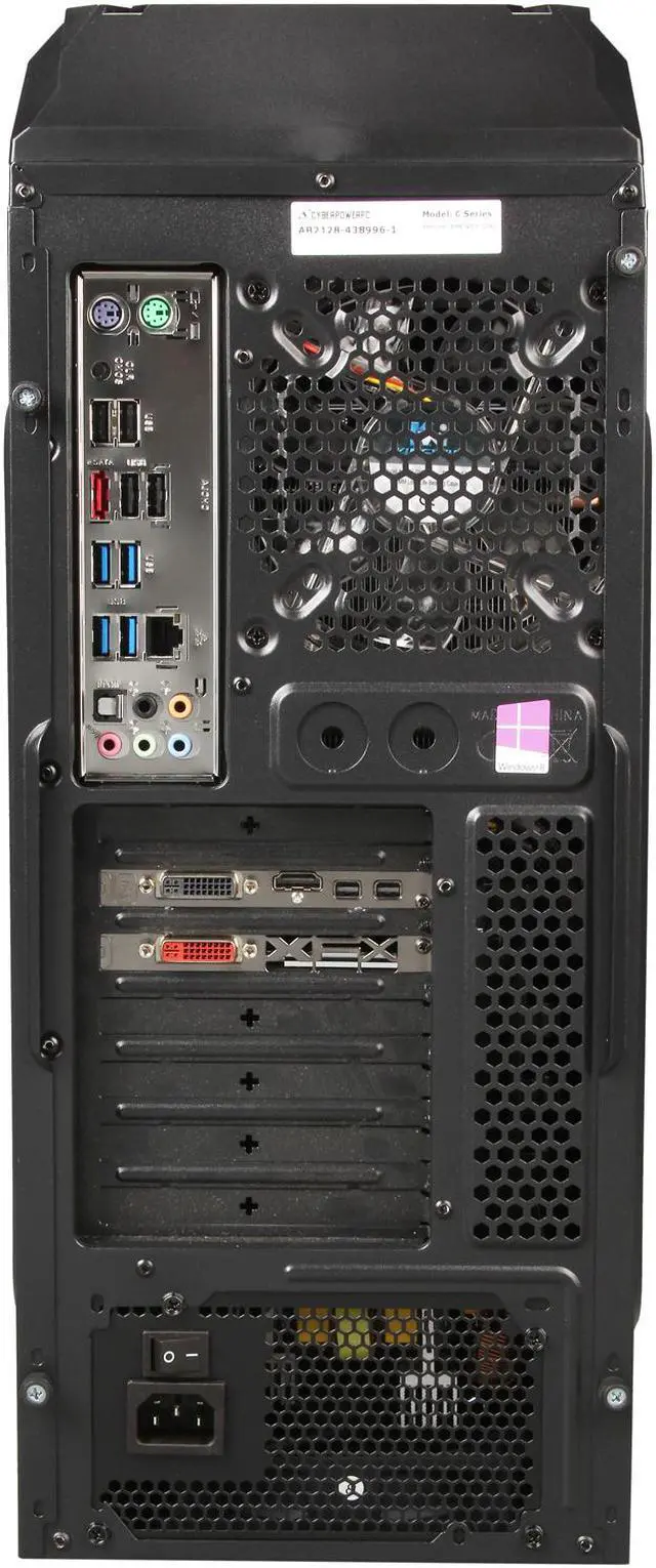 Alt view image 8 of 9 - CyberpowerPC Desktop PC Gamer Xtreme 1397 Intel Core i7-5820K 16GB DDR4 2TB HDD 256GB SSD AMD Radeon R9 280 3 GB Windows 8.1 64-Bit