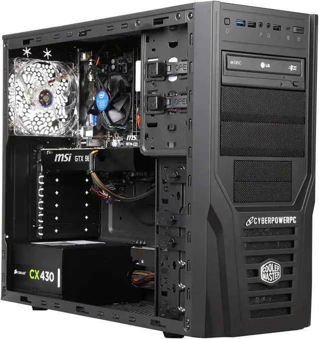 Alt view image 7 of 9 - CyberpowerPC Desktop PC Stealth Raider 265 Intel Core i7-4790 16GB DDR3 2TB HDD NVIDIA GeForce GTX 960 2 GB Windows 8.1 64-Bit