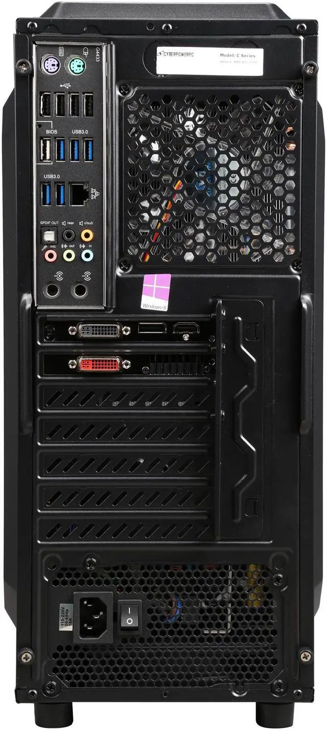 Alt view image 8 of 9 - CyberpowerPC Desktop PC Gamer Xtreme 1507 Intel Core i7-5820K 8GB DDR4 1TB HDD 120GB SSD AMD Radeon R9 270 2GB Windows 8.1 64-Bit