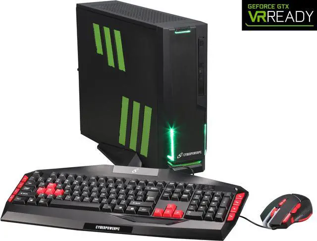 Main image of CyberpowerPC Desktop Computer Zeus Mini A356 A10-Series APU A10-7700K (3.5GHz) 8GB DDR3 2TB HDD NVIDIA GeForce GTX 970 4GB Windows 10 Home 64-Bit