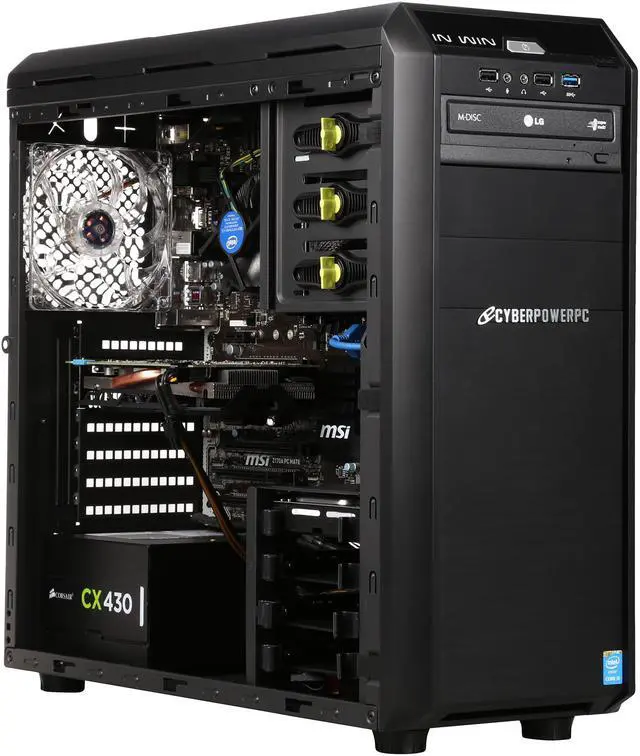 Alt view image 7 of 9 - CyberpowerPC Desktop Computer Stealth Ronin S10 Intel Core i5-6600K 16GB DDR4 1TB HDD NVIDIA GeForce GTX 960 4GB Windows 10 Home 64-Bit