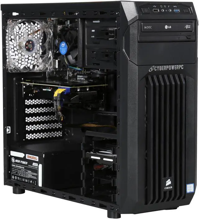 Alt view image 7 of 9 - CyberpowerPC Desktop Computer Gamer Xtreme S302 Intel Core i7 6700K (4.00 GHz) 8 GB DDR4 2 TB HDD 250 GB SSD AMD Radeon R9 380 4 GB Windows 10 Home 64-Bit