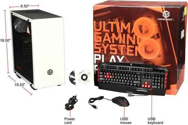 Alt view image 10 of 10 - CyberpowerPC Desktop Computer Gamer Ultra 2229 AMD FX-Series FX-6300 (3.50 GHz) 4 GB DDR3 1 TB HDD AMD Radeon R7 240 2 GB Windows 10 Home 64-Bit