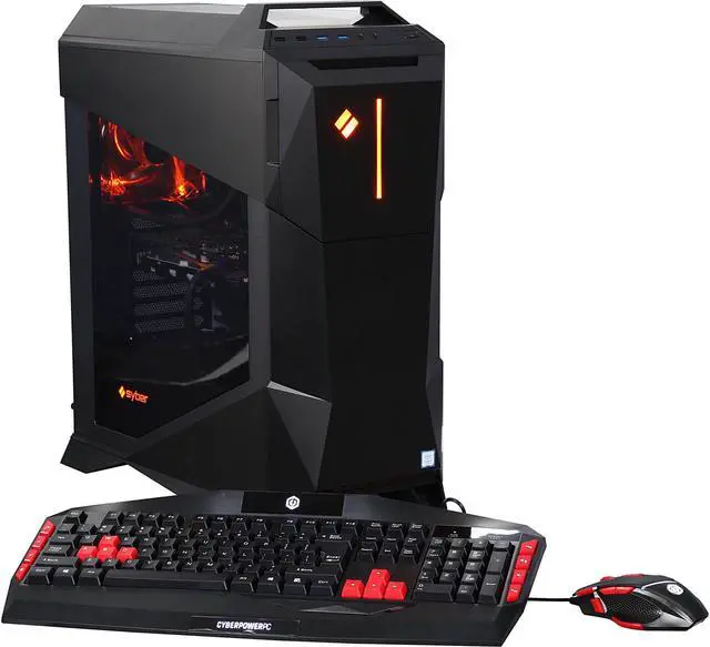 Main image of CyberpowerPC Desktop Computer SYBER M VR200 Intel Core i5-6600K 8GB DDR4 1TB HDD 120GB SSD GeForce GTX 1060 Windows 10 Home 64-Bit