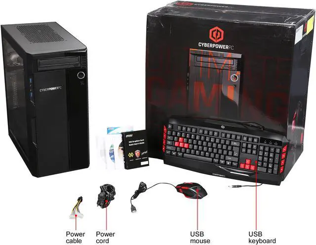Alt view image 9 of 9 - CyberpowerPC Desktop Computer Gamer Ultra 2241 AMD FX-Series FX-8320 8GB DDR3 1TB HDD 120GB SSD GeForce GTX 1050 Ti Windows 10 Home 64-Bit