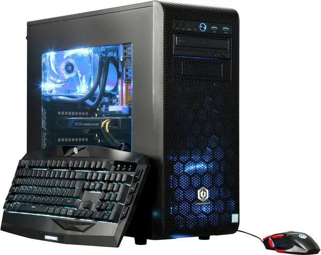Main image of CyberpowerPC Desktop Computer Zeus Evo Thunder S55TLQ Intel Core i7 7th Gen 7700K (4.20 GHz) 16 GB DDR4 2 TB HDD 120 GB SSD NVIDIA GeForce GTX 1070 Windows 10 Home 64-Bit