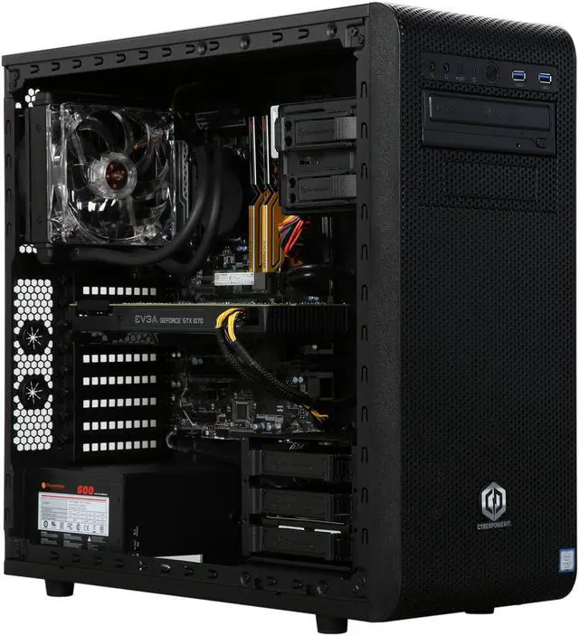 Alt view image 7 of 9 - CyberpowerPC Desktop Computer Zeus Evo Thunder S55TLQ Intel Core i7 7th Gen 7700K (4.20 GHz) 16 GB DDR4 2 TB HDD 120 GB SSD NVIDIA GeForce GTX 1070 Windows 10 Home 64-Bit
