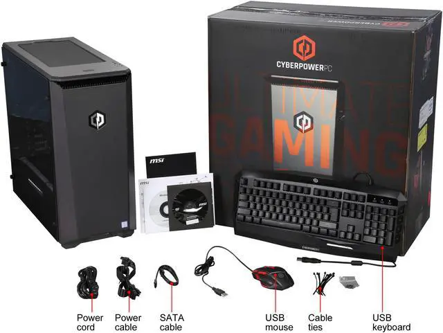 Alt view image 10 of 10 - CyberpowerPC Desktop PC Gamer Panzer VR PRO 2000TLQ Intel Core i7-7700K 16GB DDR4 2TB HDD 120GB SSD GeForce GTX 1070 Windows 10 Home 64-Bit