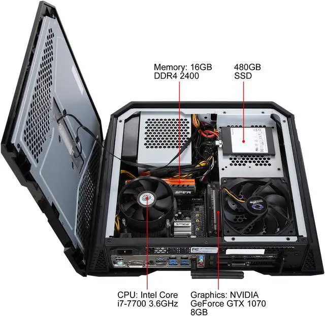Alt view image 10 of 11 - CyberpowerPC Desktop PC SCE300X Intel Core i7-7700 16GB DDR4 480GB SSD GeForce GTX 1070