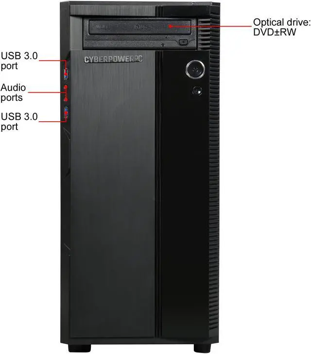 Alt view image 2 of 9 - CyberpowerPC Desktop PC Gamer Master 2010 AMD Ryzen 5 1400 8GB DDR4 GeForce GTX 1060 Windows 10 Home 64-Bit