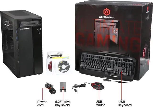 Alt view image 9 of 9 - CyberpowerPC Desktop PC Gamer Master 2010 AMD Ryzen 5 1400 8GB DDR4 GeForce GTX 1060 Windows 10 Home 64-Bit