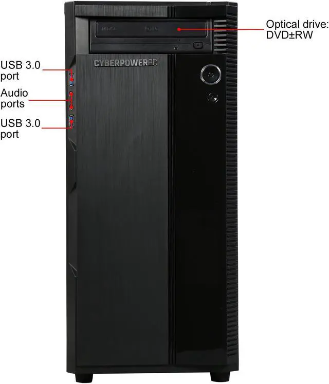 Alt view image 2 of 9 - CyberpowerPC Desktop Computer Gamer Master 2009 AMD Ryzen 5 1400 8GB DDR4 1TB HDD GeForce GTX 1050 Windows 10 Home 64-Bit