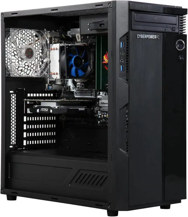 Alt view image 7 of 9 - CyberpowerPC Desktop Computer Gamer Master 2009 AMD Ryzen 5 1400 8GB DDR4 1TB HDD GeForce GTX 1050 Windows 10 Home 64-Bit