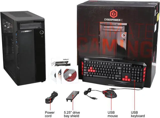Alt view image 9 of 9 - CyberpowerPC Desktop Computer Gamer Master 2009 AMD Ryzen 5 1400 8GB DDR4 1TB HDD GeForce GTX 1050 Windows 10 Home 64-Bit